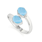 larimar rough shape stackable bezel-set ring